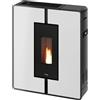 Stufa a pellet canalizzata Cadel Tile3 Plus bianca con braciere in ghisa, 10kW