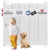 BabyDan Guard Me, cancelletto automatico a scomparsa per scale, larghezza 55-89 cm, con una sola mano, cancelletto per bambini e animali, bianco, Made in Denmark