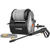 Giraffe Tools Rondella ad alta pressione Big Pump 2 in 1, 1800 Watt, Max 2400 PSI, 2.0 GPM idropulitrice elettrica da parete con tubo retrattile da 30 m, tubo morbido grigio