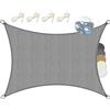 Sol Royal tenda a vela impermeabile rettangolare parasole anti raggi UV | 3x4m 300x400cm grigio telo ombreggiante da sole per esterno da giardino SolVision Protezione PS9