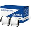 Printing Saver 2 Sostituzione Rotolo Etichette Adesive DK-22205 Bianche Continu Compatibili con le Stampanti per Etichette Brother QL 700 QL-500 550 810W 1110NWB (62 mm x 30,48 m)