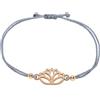 Selfmade Jewelry Bracciale da donna in oro rosa con fiore di loto, misura regolabile, fatto a mano, con confezione regalo