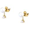 Morellato Orecchini Donna in Argento 925‰, Placcatura Oro 18k, Collezione Perle Contemporary, Perla Bianca - SAWM09