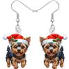 RAIDIN Acrilico Carino Natale Cane Animali Pendenti Orecchini a gancio per le donne ragazze bambini Decorazioni festa Anime Cucciolo Gioielli Regali per gli amanti dei cani