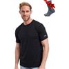 Merino.tech Maglietta Lana Merinos Uomo Manica Corta + Calzino | Maglietta termica da uomo, traspirante, antigraffio, in lana merino, ad asciugatura rapida, antiodore