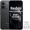 XIAOMI Redmi Note 17 Pro Max 5G, Smartphone 8+ 512GB, Batteria Piaggia da 9210mAh, IP66/IP68, Nuova Fotocamera da 50MP, Display AMOLED da 6.83 da 6.83, Nero, Cuffie Incluse