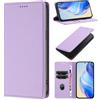 Ymyhyuxi Custodia a portafoglio in pelle per Samsung Galaxy A17, chiusura magnetica con slot per carte di credito e cavalletto, diversi colori disponibili cover per telefono, viola.