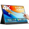 UPERFECT Schermo tattile portatile 120Hz, schermo a 16 pollici del computer | QLED - Monitor da gioco 3840 x 2400 UHD 145% sRGB, 2000:1, 16:10, USB-C e Mini HDMI, VESA & Cover, secondo schermo esterno