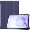 SATURCASE Custodia per Samsung Galaxy Tab S6 10.5 SM-T860 T865, Cuoio PU Pieghevole Flip Folio Supporto Tablet Cover Protettiva con Funzione Auto Sonno/Sveglia Blu Scuro