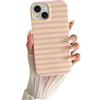 SmoBea Cover per iPhone 14 telefono carino a righe orizzontali, custodia sottile in TPU morbido antiurto per donne ragazze bella ed elegante, rosa giallo