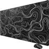 Cacoy 1200x600mm Tappetino per mouse da gioco con Contorno Topografico Nero | Grande Tappetino Mouse antiscivolo, migliora la precisione e la velocità,Esteso Tappetino da scrivania per Mouse e Tastiera