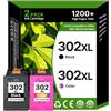 SHEENGO 302 XL Sostituzione per Cartucce HP 302 Nero e Colore per HP Envy 4520 | Cartucce 302 XL, Sostituzione per HP OfficeJet 3833 3830 3835 5230 3834 Envy 4520 4527 4524 4525 Deskjet 3630 2130 3639 3636