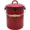 Krüger Haushaltswaren Karl Krüger Pattumiera M10R con Coperchio smaltato, Rosso, 10 Litri
