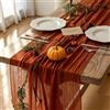 Keketoarrange Keketo - Runner da tavola autunnale in terracotta e garza, 300 cm, 3 m, rustico, arancione bruciato, per matrimoni, baby shower, feste nuziali, centrotavola, decorazioni autunnali per la casa