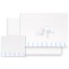 Interbaby Set Lenzuola Cotone Culla 50x80 cm Cicogna Orso Blu | Set lenzuola culla e navicella 50x80 in flanella di cotone: lenzuolo con angoli, sopra e federa, inverno, regalo nascita