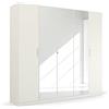 Rauch Möbel Pure by Quadra Spin - Armadio con ante girevoli, 5 porte, con specchio, 3 mensole, 226 x 210 x 54 cm, colore: Bianco
