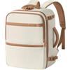 SONGMICS Zaino Bagaglio a Mano, 40 x 30 x 20 cm, per easyJet, 24 L | Zaino Porta PC fino a 17.3 Pollici, Impermeabile, Apertura a 180°, con Lucchetto, per Lavoro e Viaggio, Bianco RBF004W101