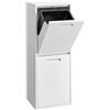 SONGMICS Pattumiera Differenziata, 2 x 17 L, 2 Scomparti, Acciaio | Pattumiera con Coperchio, 34,7 x 24,1 x 92,1 cm, Antiribaltamento, Cucina, Bianco, Collezione Berend, LTB736WZ01