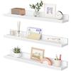 SONGMICS Mensole da Muro, Set da 3, Larghezza di 60 cm | Portaoggetti per Foto Decorazioni, Soggiorno Studio Bagno Cucina, Bianco Nuvola, Collezione CUSTOS LWS061W01