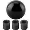 Terisass pomello cambio carbonio + Pomello del cambio Manopola del cambio manuale Pomello del cambio Forma rotonda a sfera per auto universale(NERO)
