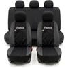 Auto Accessori Lupex Coprisedili Compatibili per Panda 319 dal 2012 a oggi | Made In Italy, Nero Grigio Scuro, Versione Schienale Posteriore Intero, Set Completo 11 pezzi, in Policotone