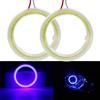 Générique Generico 1 paio di fari LED COB 45SMD Angel Eyes con copertura, luci DRL a halo anulare per auto, decorazione, DC 12V M (60mm, blu)