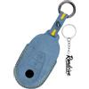 Rondrive Custodia per chiave auto, adatta per Mercedes in pelle, per chiave auto, cover per chiave e S C classe GLC X254 EQE EQS 300 350 450 500 560 580 2022-2026 3 tasti blu