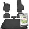 WALSER Vasca baule & tappetini in gomma per VW Passat B8 Variant/Alltrack B8 Variant (3G5, CB5), 100% su misura, tappetino antiscivolo, tappetini auto in gomma