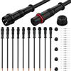 HAAMNING7 Set di 5 cavi di collegamento LED a 3 pin impermeabili - Spina maschio e femmina (piccole dimensioni) con filo 24AWG da 0,2 mm², cavo di prolunga IP67 da 20 cm per auto, camion, barca