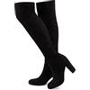 Hitmars Stivali Alti sopra Ginocchio Stivali Overknee Donna Lunghi Invernali Elastico Tacco Knee High Boots Alto Equitazione 3.5 Cm Nero 35-43