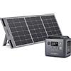 AFERIY 800W Power Station Con Pannello Solare Centrale Elettrica Portatile | P010 512Wh Picco 1600W Ricarica Rapida Generatore Corrente Batteria LiFePO4 Display LCD Casa Campeggio Viaggio Emergenze UPS