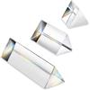 HDCRYSTALGIFTS Set di 3 prismi di cristallo equilaterali - 2,5 cm, 5,1 cm e 10,2 cm di lunghezza, prismi di cristallo triangolari prismi ottici prismi ottici per insegnamento fisico di vetro spettro