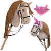 Hobby Horse Land Perlino A3 - Cavallo Bastone con Rete Completa | Rete inclusa. Abito chiaro Perlino, criniera morbida, finitura realistica. Dai 5 anni in su.