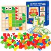 SOETDERT Tangram Legno Giochi Educativi, 150 Pcs Gioco di Mosaico Puzzle, Forma Colore Macthing Gioco, Montessori Giochi 3 4 5 6 Anni Legno Puzzle Bambini, Giocattoli Educativi Regali per Ragazzi e Ragazze