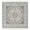 RugVista Nain Emilia Tappeto, 150 x 150 cm, Bianco crema/Blu | Orientali, Medio Oriente, Tradizionali, Nain, Quadrata, Pelo medio, Lavabile solo a secco, Oeko-Tex 100