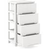 RELAX4LIFE Carrello di Stoccaggio a Rotelle in Plastica a 5/6/7 Cassetti, con 4 Ruote Universali, Verticale per Soggiorno, Camera da Letto, Ufficio, Bianco (5 cassetti)