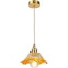 JOJOM E27 Foglia di loto Lampada Sospensione Vintage Minimalista Nordici lampadario fiore Vetro chandelier Decorazione degli interni Soggiorno Camera da letto Ristorante(C)