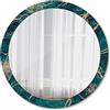 Tulup Sovrastampa fi100 cm Specchio Rotondo Print Vetro Temperato - Marmo verde malachite