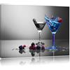 Pixxprint Blu delizioso cocktail Stampa su tela 80x60 cm artistica murale