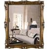 OIGUMR Specchio da parete quadrato, stile vintage, cornice dorata, 41,9 x 34,3 cm
