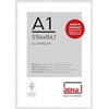 DEHA Design cornice per foto, 59,4 x 84,1 cm (A1), alluminio, Argento lucido, cornice per posterper appenderein formato verticale e orizzontale, vetro sintetico, Boston