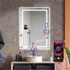 Ratsamee 50x70cm Bluetooth Specchio Bagno con Luce, 3 Colori Dimmerabili, Antiappannamento, Memoria, Touch Control, Montaggio a Parete - Specchio Trucco con Illuminazione