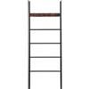 HOOBRO Portasciugamani, Portasalviette Bagno, Porta Asciugamani con 5 Staccabile Ganci, 60 x 2 x 177cm, per Asciugamani, Vestiti o giornali, Struttura in Metallo, Marrone Vintage e Nero EBF60CJ01