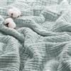 Exclusivo Mezcla Coperta in Mussola 100% Cotone, 6 Strati, Grigio Blu | 230x270 cm, Leggera, Traspirante, Morbida e Confortevole, Adatta per l'estate, come Copriletto o Copertura Decorativa
