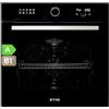 EVVO Forno elettrico da incasso - Efficienza A, 81 L di capacità, funzione pirolisi, 11 programmi, timer, display digitale, controllo tattile, porta triplo vetro, modello: H30 (nero)
