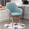 MDHP Sedia Da Scrivania Senza Ruote, Sedie Da Pranzo Girevoli In Legno Comoda Sedia Imbottita Sedia Da Ufficio, Poltrone Di Velluto per Scrivania Vanity(41x41x87cm(16x16x34in), Blue 2)