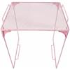 Fxzqgnh Scaffale Pieghevole Portaoggetti Scaffalatura Mensola Ripiano in Metallo con Rete Traspirante E Telaio Rialzato per Esposizione Ordinata Adatto per Casa Banco Vetrina, Rosa