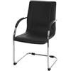 Mendler Sedia ufficio sala attesa studio a slitta Samara acciaio 56x56x93cm - nero