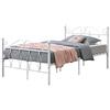 [en.casa] Struttura Letto in Metallo con Testiera e Pediera in Stile Romantico/Classico 120 x 200 cm Letto 1 Piazza e Mezza - Bianco