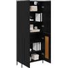 vidaXL Credenza Rovere Nero 69,5 x 34 x 180 cm Legno ingegnerizzato